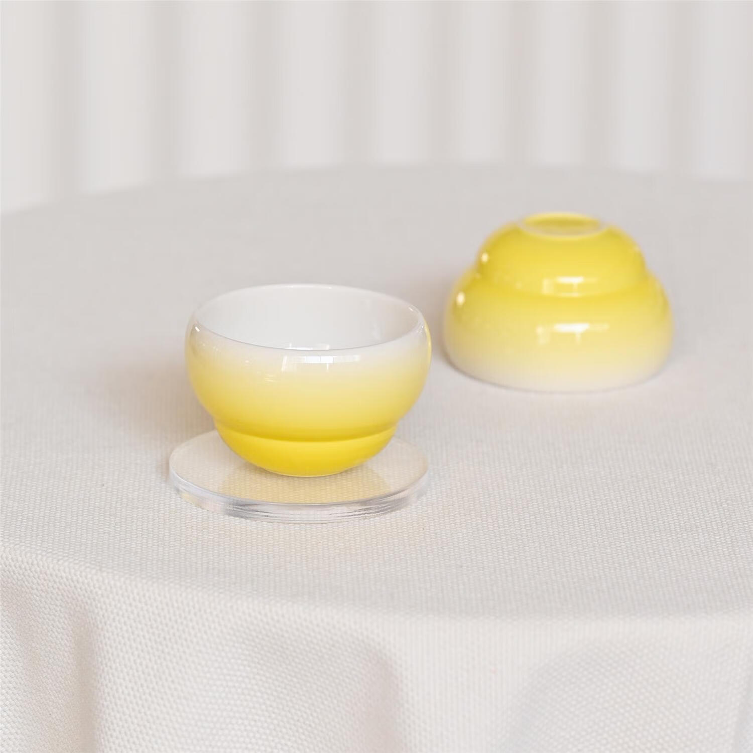 建窑福禄杯 精品咖啡杯家用拉花杯店用出品杯奶咖杯手作陶瓷杯 黄色