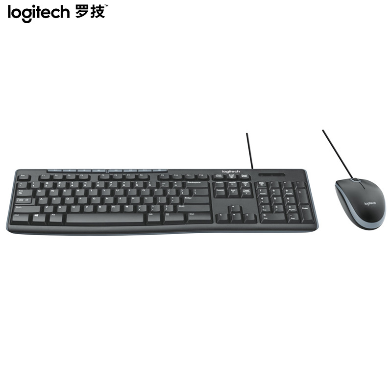 罗技（Logitech）MK200 键鼠套装 有线键鼠套装 办公键鼠套装 多媒体键鼠套装 USB即插即用 黑色