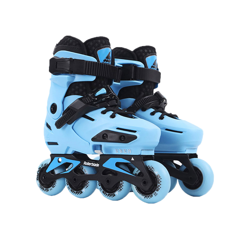 Rollerblade輪滑鞋專(zhuān)業(yè)兒童溜冰鞋全套男童女孩花樣兩用可調旱冰禮物 藍色+JR套裝 M （33-36碼）