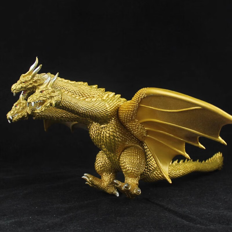 益尔乐红莲哥斯拉2怪兽大号三头龙基多拉可动模型软胶恐龙玩具 大号