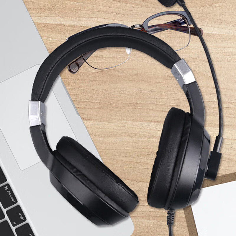 声籁E28 考试专用有线耳机 降噪头戴式网课学习 录音电教英语口语中考高考听力听说考试耳麦  3.5圆口双插头-双孔电脑听说考试