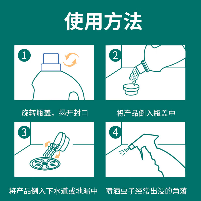 易控下水道杀虫剂厕所小飞虫灭杀神器卫生间厕所管道防飞虫蛾蠓除虫剂 一瓶装
