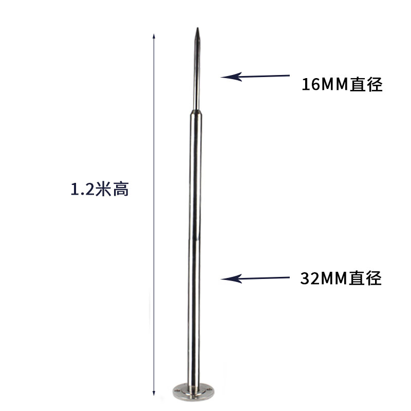 避雷针屋顶室外防雷工程别墅专用防雷家用304不锈钢接闪器接地线 1.