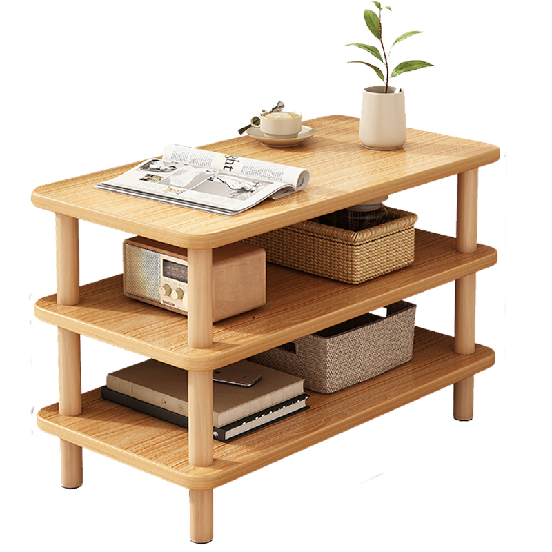 密林 沙发边几小茶几客厅家用简约沙发边桌卧室床头桌简易小桌子置物架 原木色【60*40*53】实木腿常规款{店长推荐}
