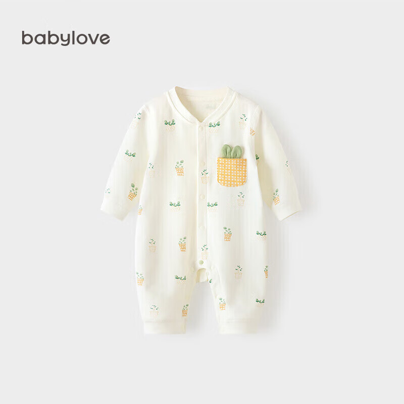 babylove婴儿连体衣春秋纯棉宝宝哈衣爬服超萌可爱新生儿衣服春装