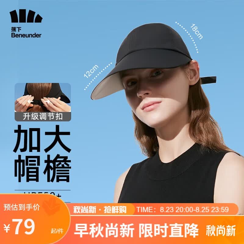 蕉下（beneunder）遮阳帽男夏季棒球帽男鸭舌帽男帽子女防紫外线 漆夜黑-象牙米怎么样,好用不?