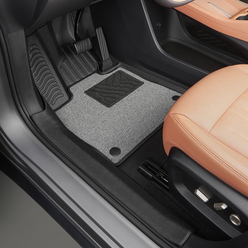 百马饰 适用于蔚来乐道l60脚垫2024款全包围专用电动tpe汽车改装新 双层-TPE脚垫+灰色地毯 蔚来-乐道L60