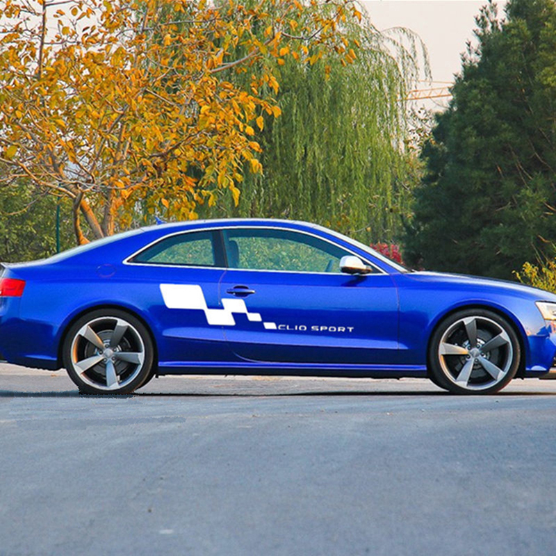 外观车身贴纸拉花个性创意车门贴装饰侧门贴刮划痕遮 y款白色140*30cm