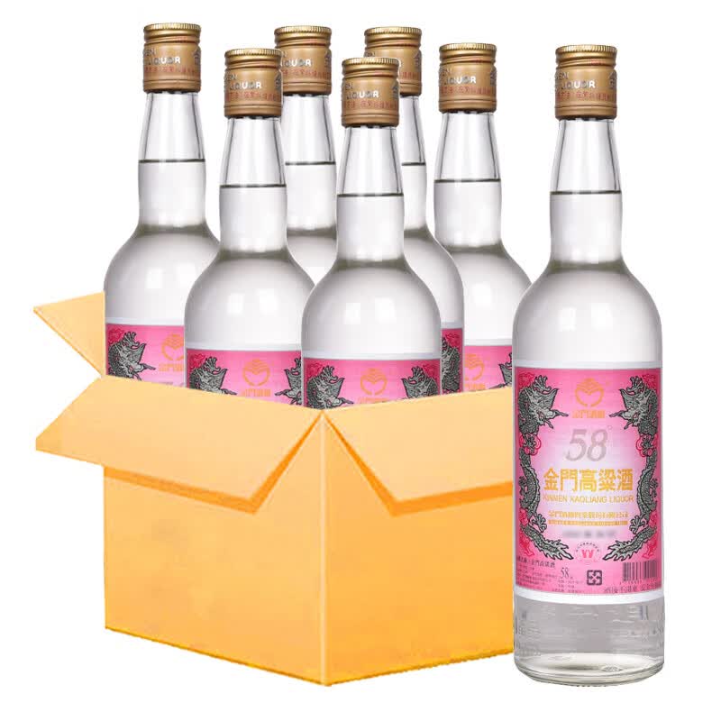金门高粱酒2012年58度红标600ml白金龙纯粮食固态酿造高度白酒整箱6