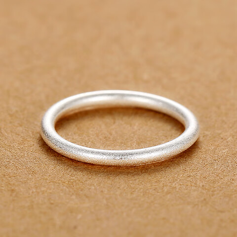 千锦银楼哑光 999足银男士戒指女士单身细小尾戒关节骨节独身磨砂素圈