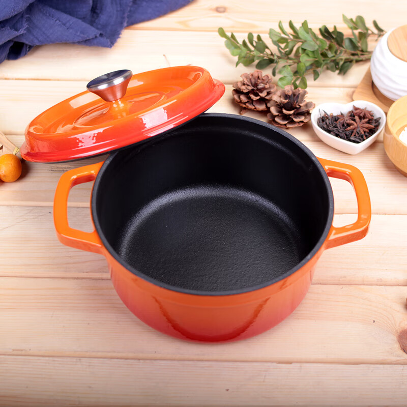 hywlkj隽颜堂18铸铁搪瓷锅汤锅炖锅学生锅煮面锅祖母锅一人锅多功能