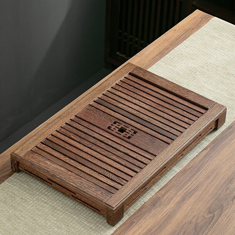 实木茶盘大号家用茶海功夫茶具干泡台小型排水茶台茶 和正鸡翅木茶盘