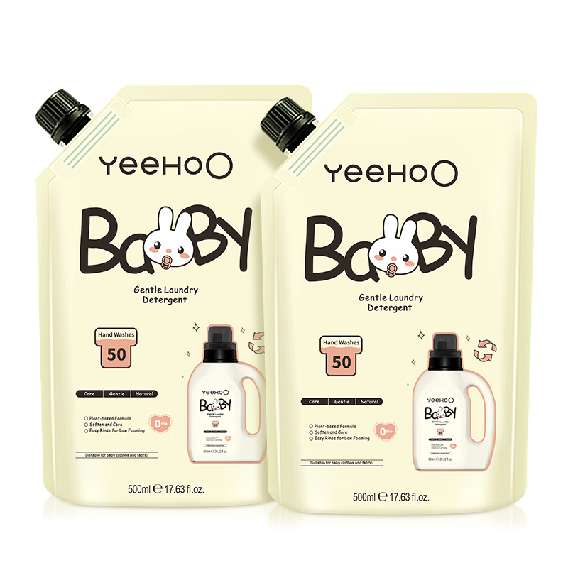 Ӣ�� YEEHOO Ӥ��ϴ��Һ ��Ȼ�º�ֲ����� ����װ 500ml��2����1000ml 29Ԫ(����ȯ)