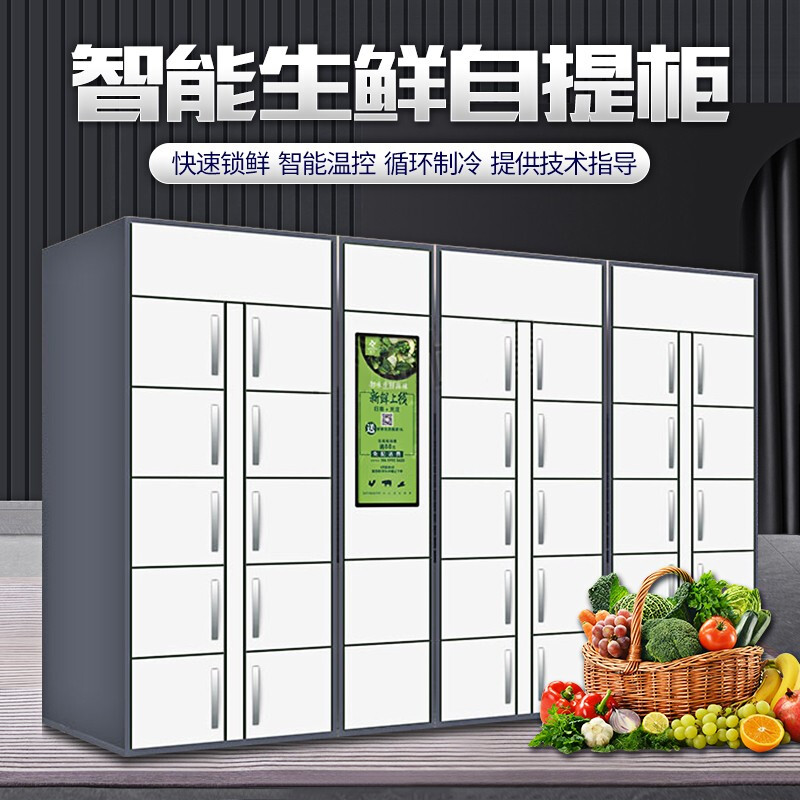 简派装智能生鲜货柜社区住宅区自助果蔬菜保险冷藏无人自提柜厂家定制