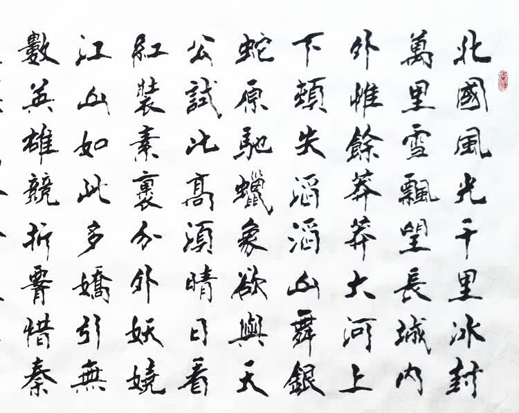 萦娪手写书法作品沁园春雪北国风光名家字画真迹楷书中式定制书画