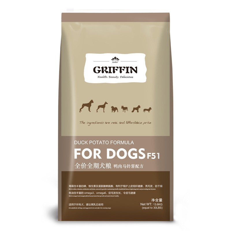 贵芬狗粮 f51鸭肉马铃薯全价全期狗粮13.