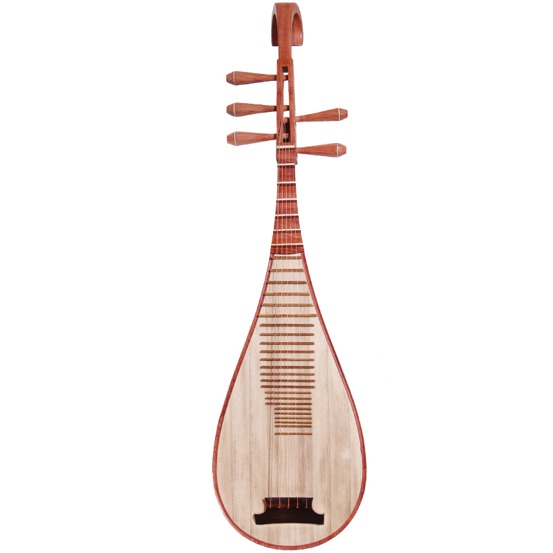 FLOFAIR  民族弹拨乐器 成人儿童演奏琵琶乐器 红檀木仿唐头饰 五弦 琵琶 PP-WX-03 四弦琵琶