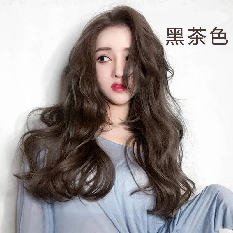 网红染发剂彩色自己染奶茶色亚麻色学生流行潮色女 黑茶色(可盖白发)