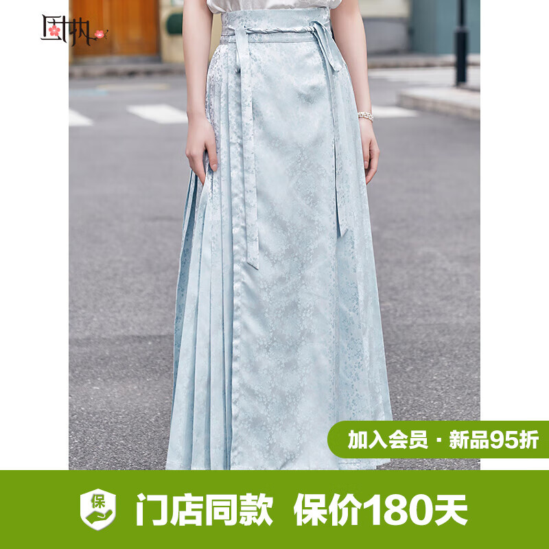 固执（OBSTINATE）固执2024夏季新款中国风一片式绑带长款马面裙半裙30042BQ09349 蓝色  S
