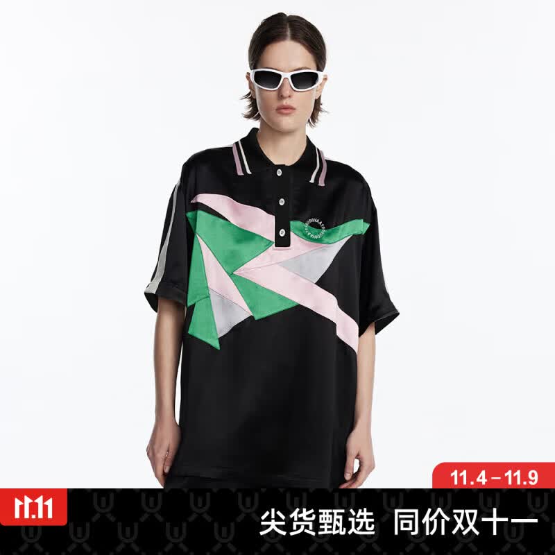 UOOYAA/乌丫2023夏季「1998」解构拼色运动T恤上衣 黑色 S属于什么档次？