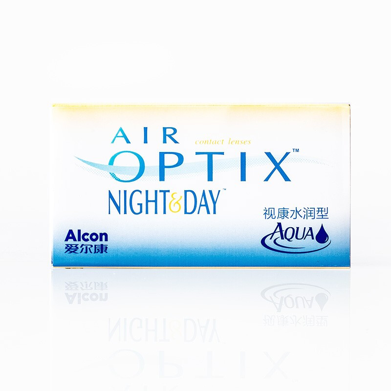 爱尔康视康隐形眼镜水润日夜型进口硅水凝胶月抛3片装400度