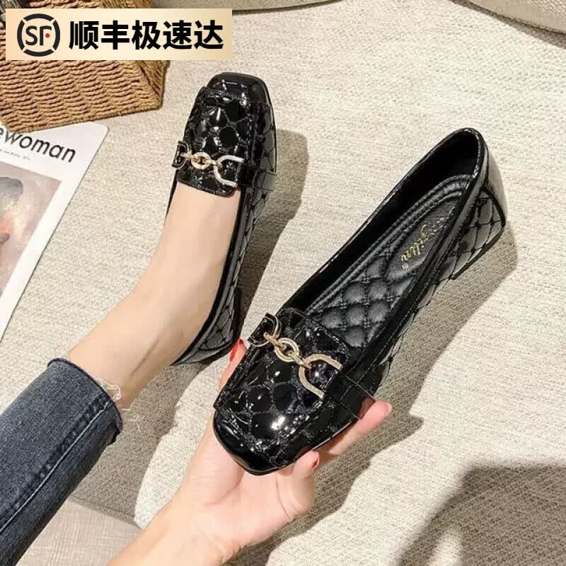 汝晗 2023新款韩版低跟平底防滑妈妈鞋方头浅口软底女单鞋豆豆鞋 黑色 39属于什么档次？