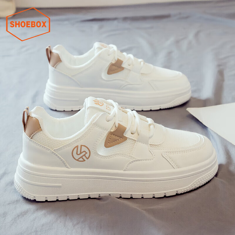 鞋柜(shoebox)达芙妮集团旗下24夏季网面透气小白鞋女鞋休闲老爹鞋