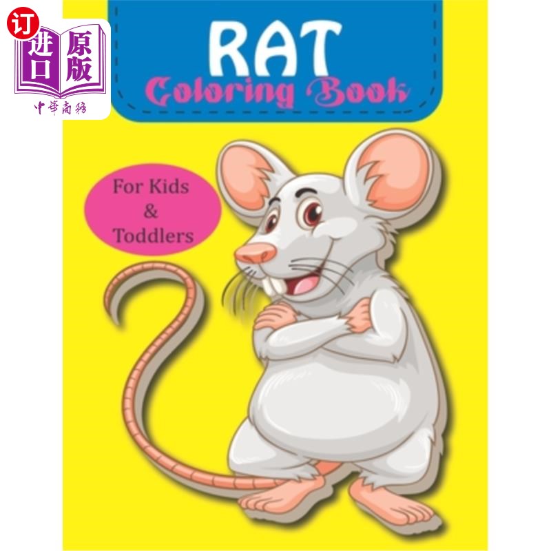 海外直订rat coloring book for kids & toddlers: 50 cute & fun rat