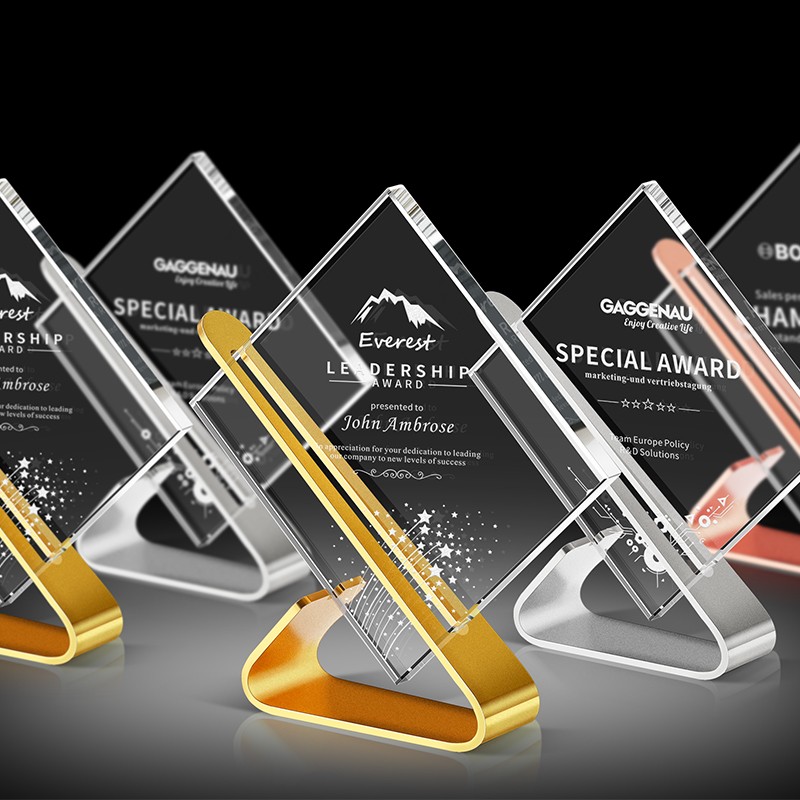 zrqf金银铜金属奖杯定制水晶奖杯创意定做刻字 1新款设计