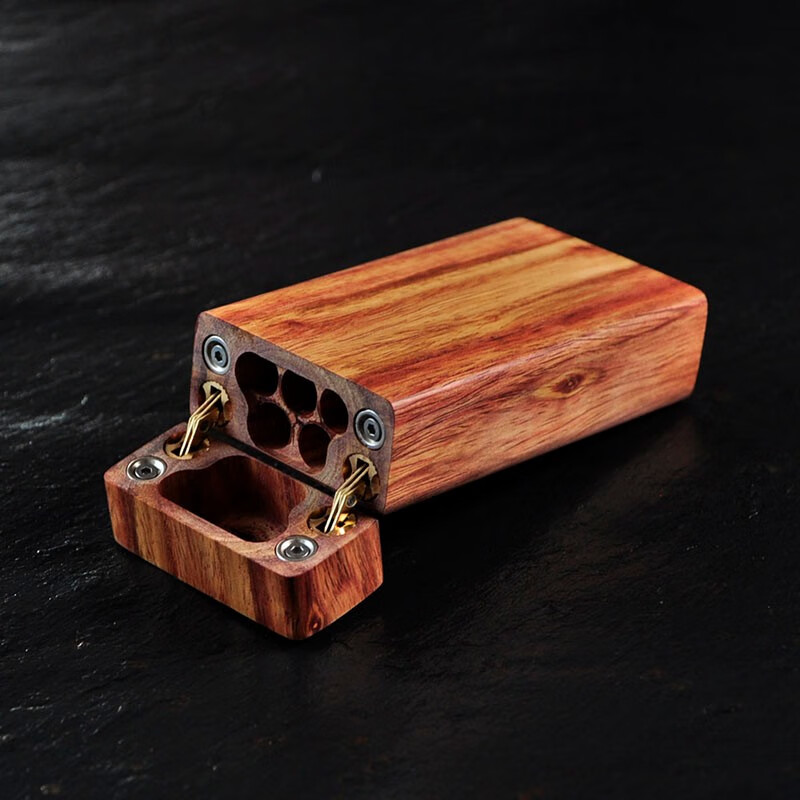 木子堂木质烟盒海南黄花梨5支装个性创意超薄便携定制刻字礼物