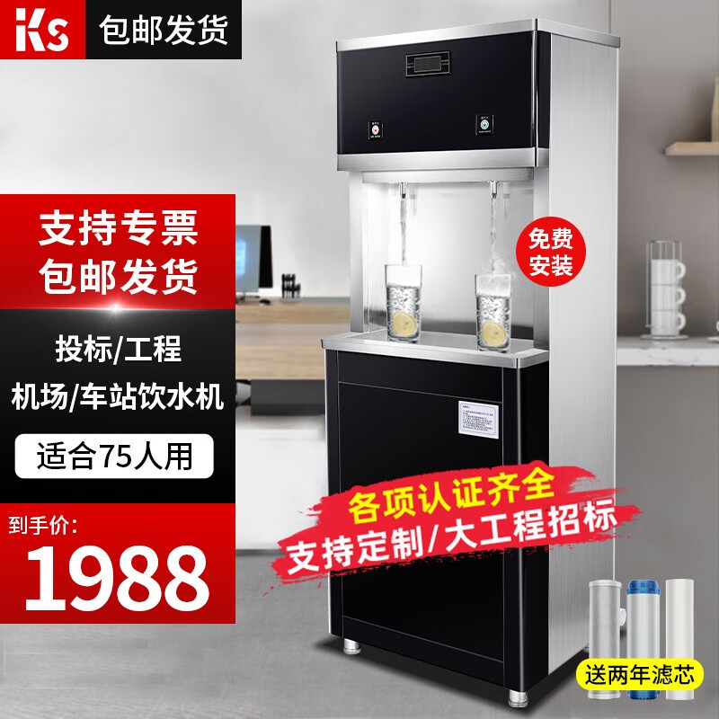 直饮机商务商用饮水机开水器大型大容量全自动电烧水器工厂学校幼儿园机场车站单位开水先生 【适用70人】柜式一开一温 三级过滤