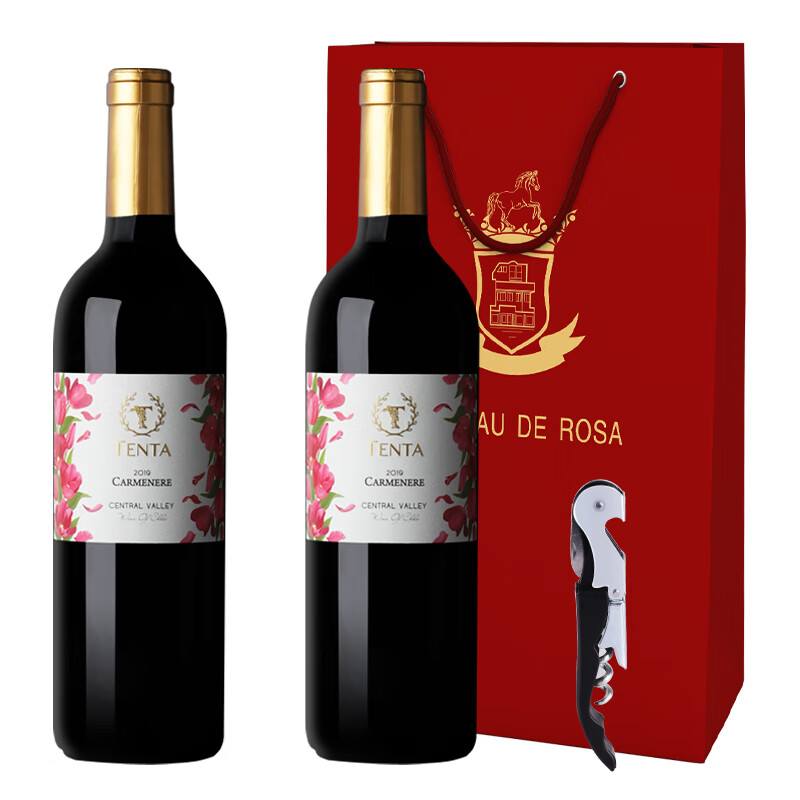 天帕智利中央山谷原瓶进口 卡曼尼干红葡萄酒品种级红酒13.5度750ml 精品2支装