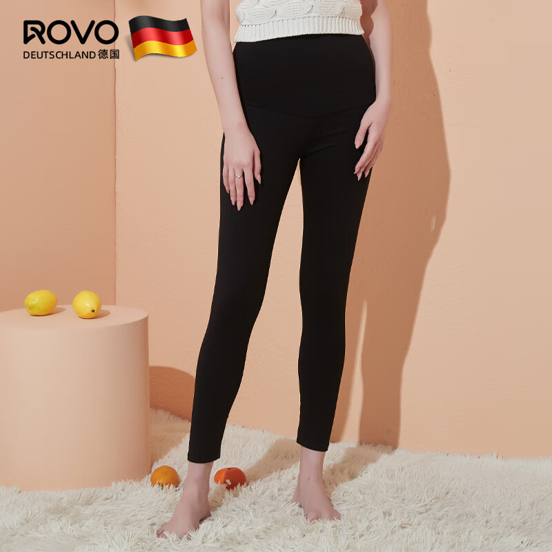ROVO孕妇打底裤托腹秋冬季外穿孕前孕中产后潮妈时尚百搭大码长裤 黑色 XXL怎么样,好用不?