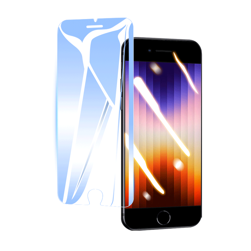 ESCASE 苹果se3钢化膜 iPhonese3手机贴膜 透明高清无白边全覆盖玻璃前贴膜适用7/8/se2/se3 透明