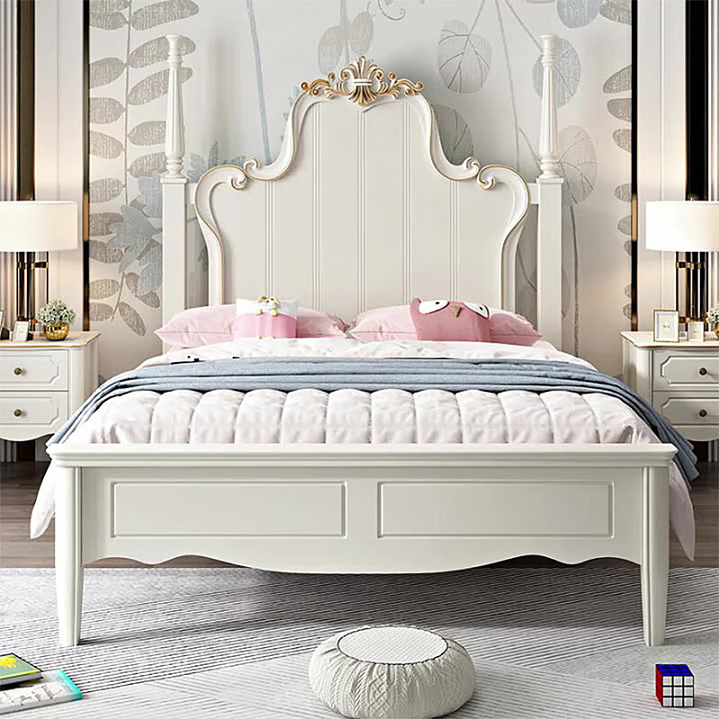 欧伦美（OULUNMEI） 床 美式简约1.35米床次卧1.2米小床欧式奢华保姆床定制卧室家具 1.2米双人床
