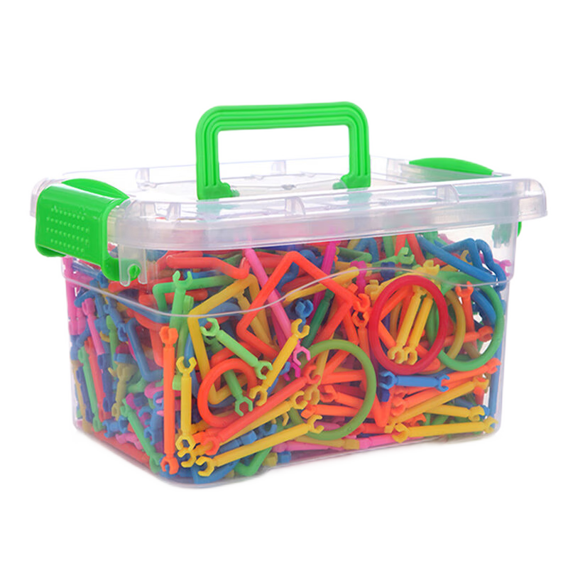 愛(ài)樂(lè)心 聰明棒積木棒玩具兒童魔術(shù)棒幼兒園寶寶拼插男女智力男女孩玩具 300根聰明棒//收納盒款