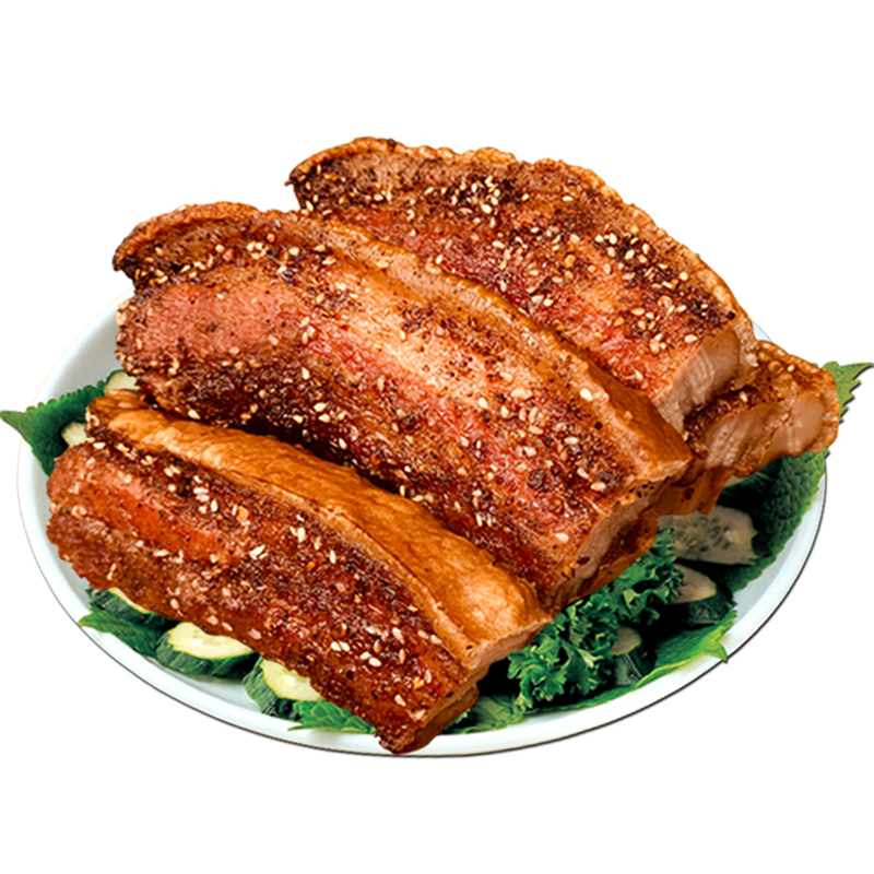 烤肉熟食特产舌尖美食零食小吃荣昌烤猪肉 五花肉200g*2袋【有蘸料】