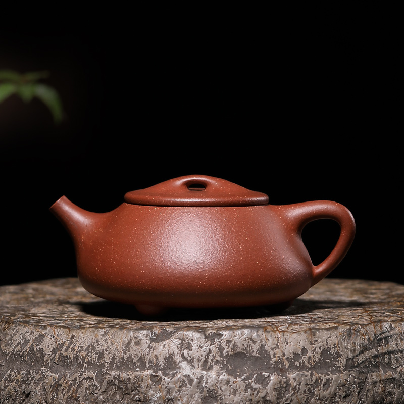 吉羊 宜兴紫砂壶纯手工茶壶功夫茶具 原矿降坡泥景舟石瓢 降坡泥 230