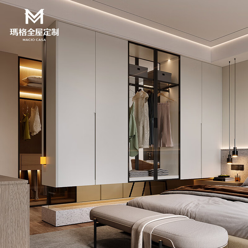 玛格衣柜定制整体卧室悬空衣柜网红衣帽间悬浮式一体组合家具 预付金