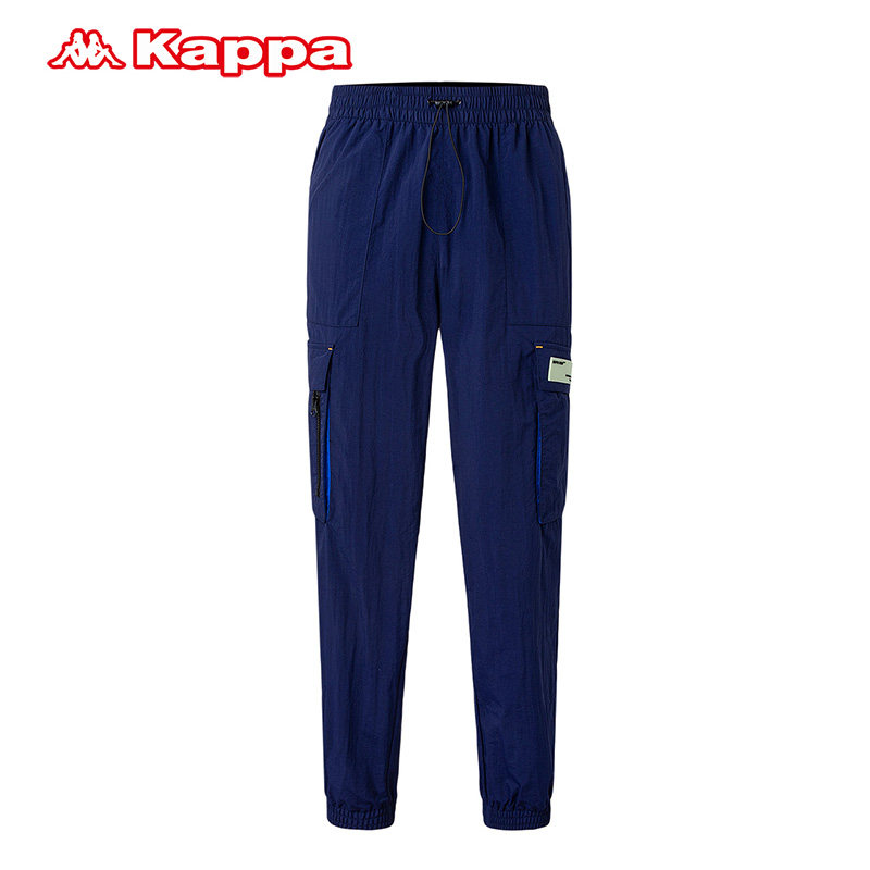 推荐kappa卡帕运动裤男长裤工装裤休闲小脚卫裤秋冬k0a52ay81 罗马蓝
