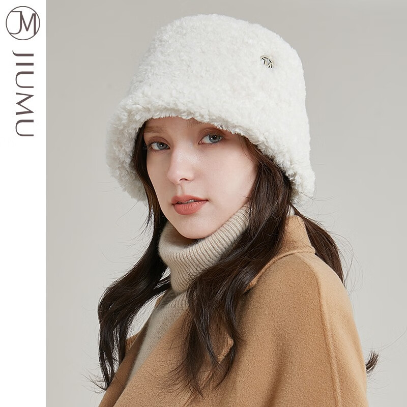 玖慕(jiumu)帽子女冬季女士渔夫帽盆帽秋冬季帽子女生保暖毛线帽针织