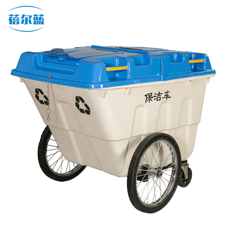 蓓尔蓝 大型环卫垃圾桶 400l 户外大号小区保洁手推转运清运车垃圾箱