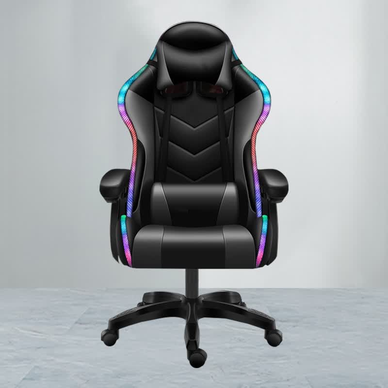 海烨 彩灯电竞椅带搁脚电脑椅家用舒适人体工学办公椅学生电竞椅可躺