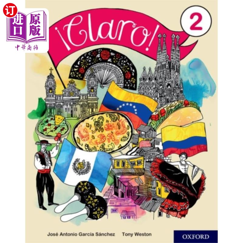 海外直订!claro! 2 student book 色味俱淡的!2学生的书