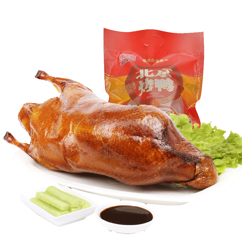 御食园 老北京烤鸭整只 烤鸭酱即食特产脆皮鸭真空熟肉零食品 北京