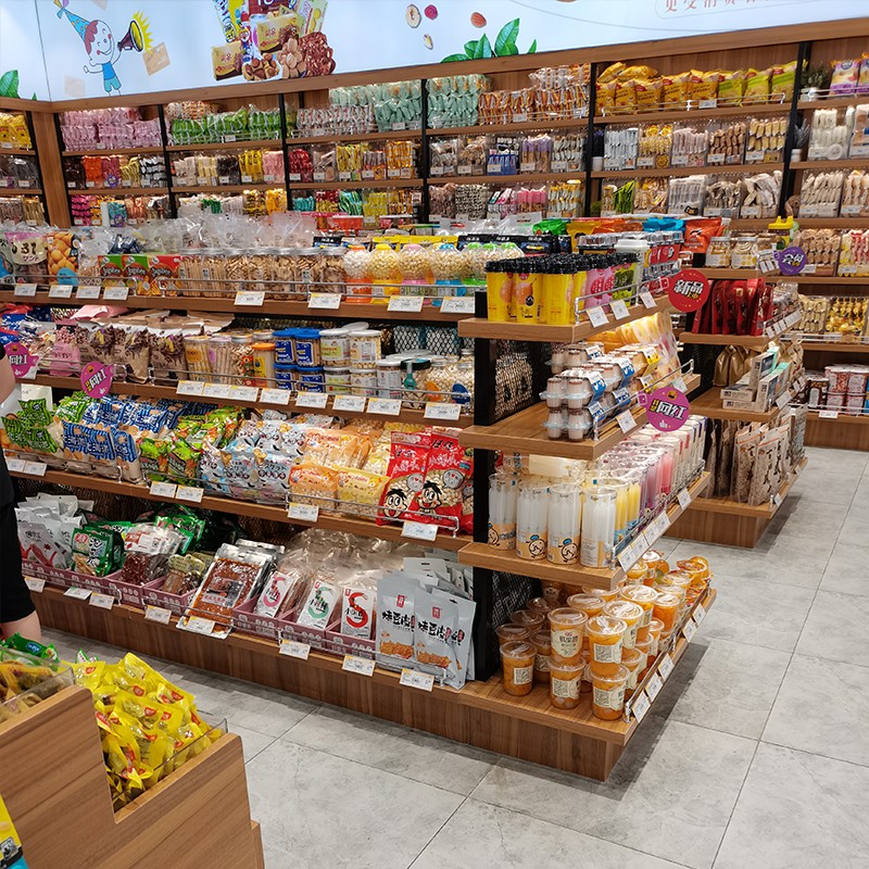 墨申觅槐超市货架零食展示架便利店散称圆形进口小食品小卖部展架觅槐
