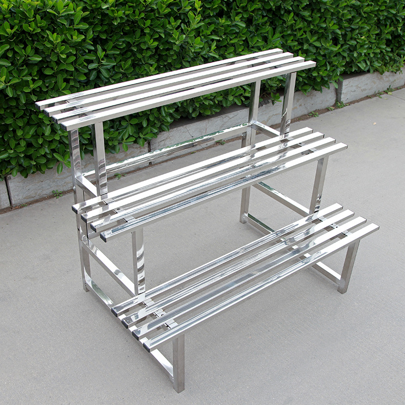 鲸伦不锈钢花架多层花盆架阶梯式不锈钢爬藤花架阳台多肉花架户外花架