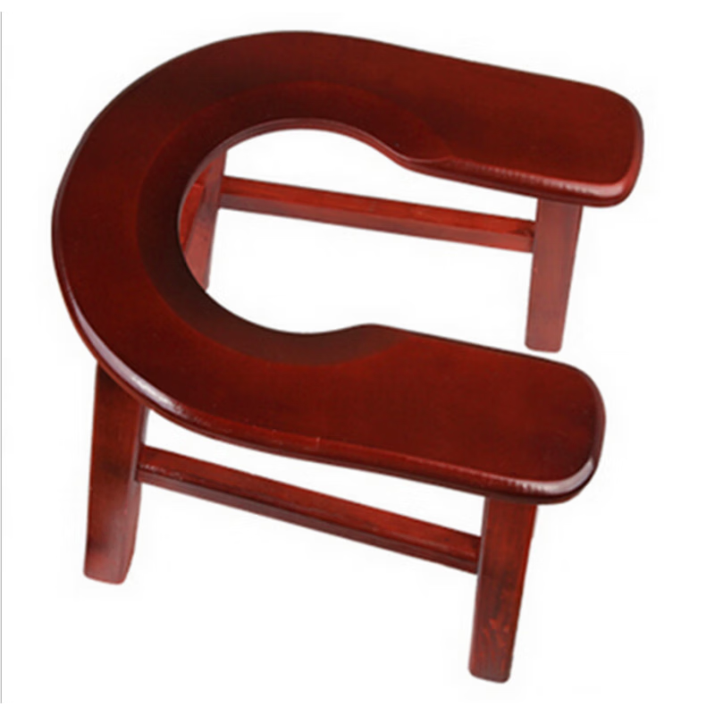 家居家用实木老年器移动马桶架子上厕所的蹲坑凳上新的 加宽加厚25cm酒红