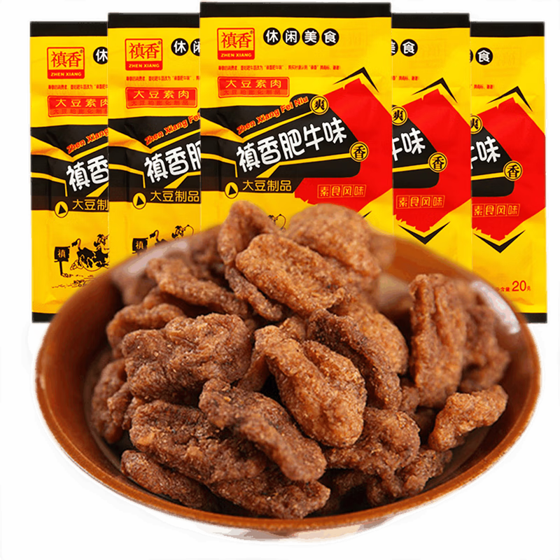 香菇肥牛零食辣条麻辣儿时辣条办公室宿舍零食独力小包装素肉 禛香