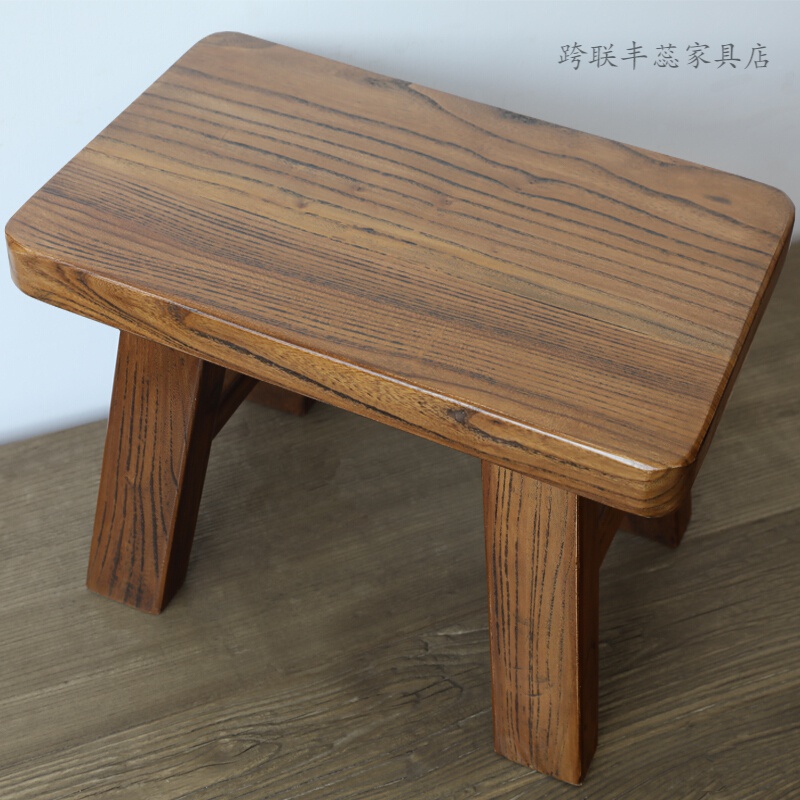 古榆情怀家具老榆木小板凳换鞋凳实木矮凳方凳子家用 高30厘米 高30